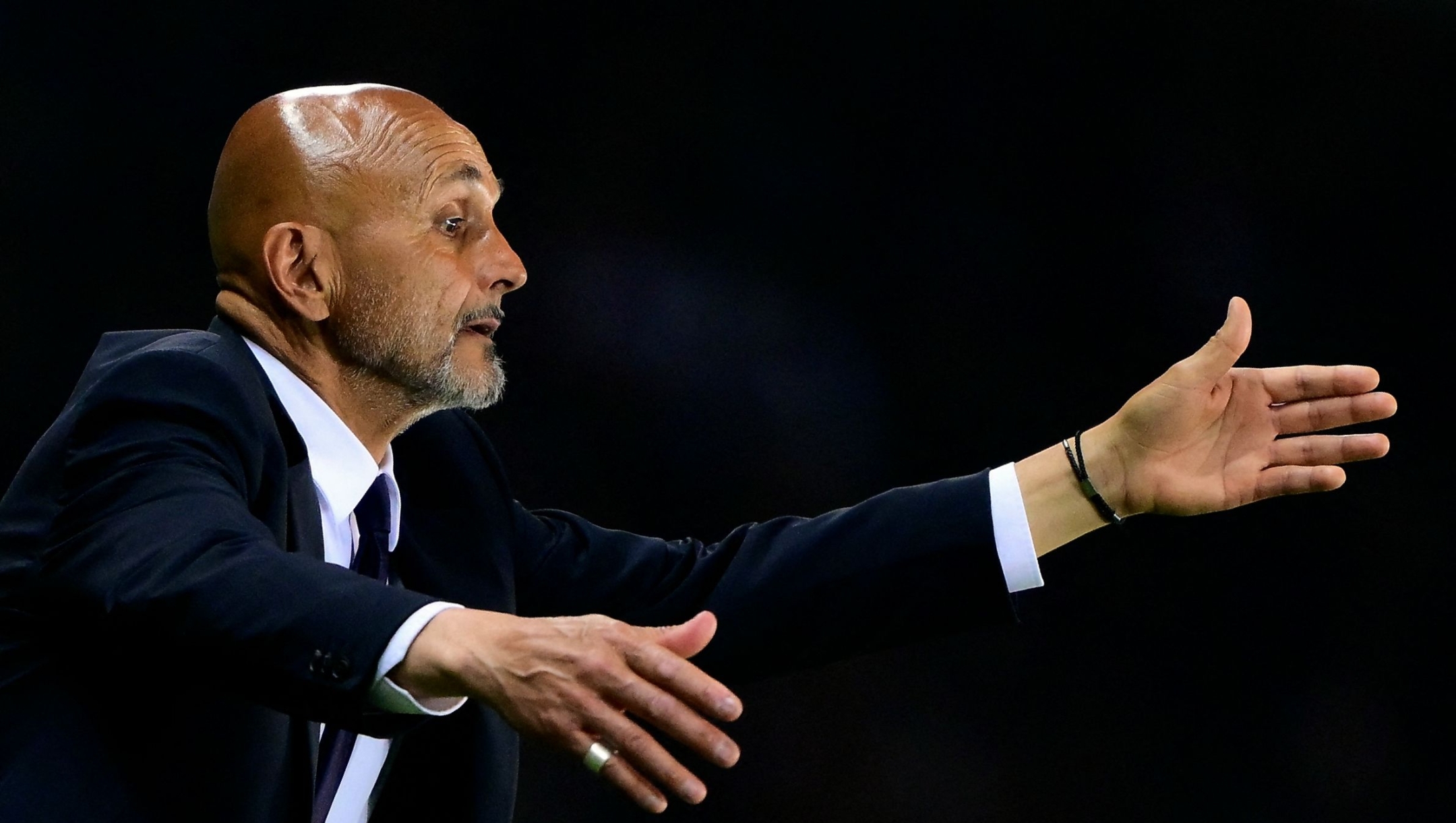 Juventus' Italian coach Luciano Spalletti reacts during the Italian Serie A football match betweem Torino and Juventus FC at the Olympic Stadium Grande Torino in Turin on May 24, 2026. (Photo by MARCO BERTORELLO / AFP)