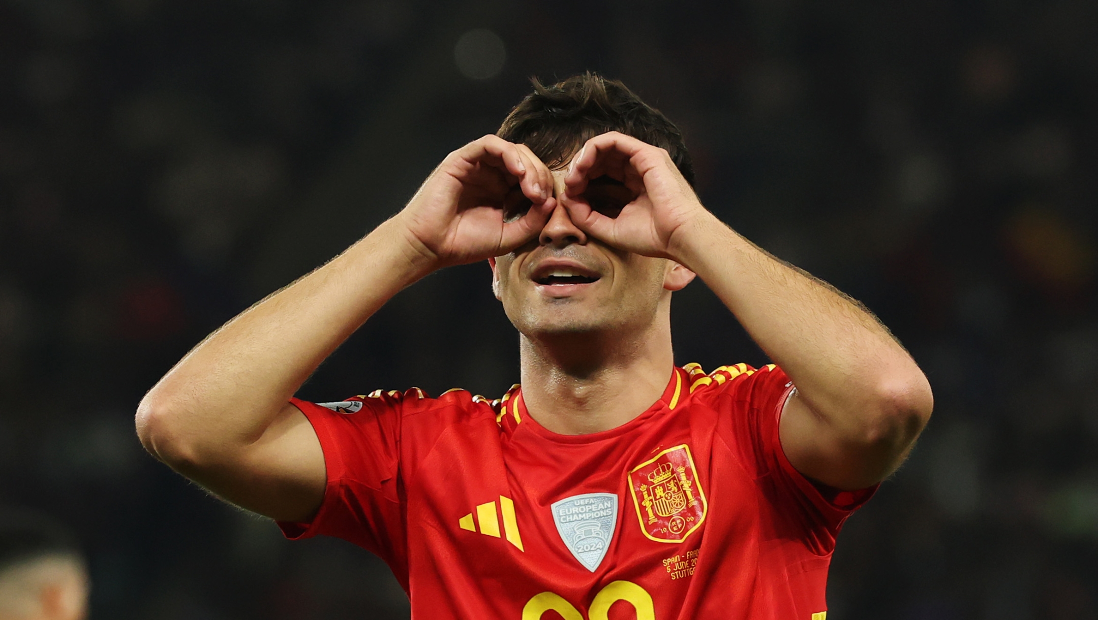  Pedri of Spain celebrates scoring his team's fourth goal during the UEFA Nations League 2025 semifinal match between Spain and France at Stuttgart Arena on June 05, 2025 in Stuttgart, Germany. (Photo by Alexander Hassenstein/Getty Images)