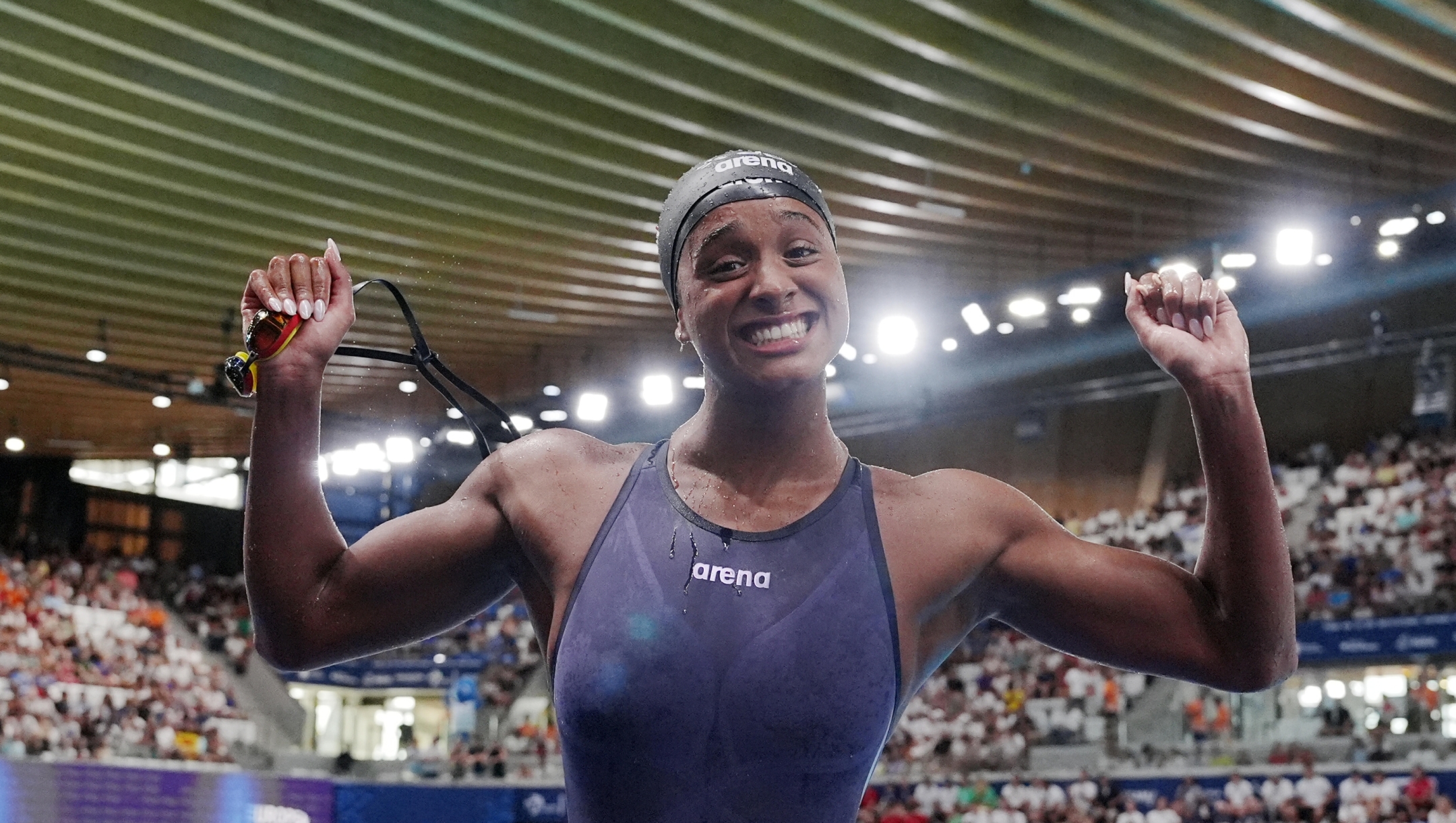 Sara Curtis woerld record on 50-meter backstroke the at the Swimming  European Aquatics Championships Paris 2026,  Paris, August  12, 2026 (Photo by Gian Mattia D'Alberto/LaPresse)