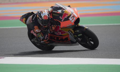 DOHA, QATAR - MARCH 04: Pedro Acosta of Spain and Red Bull KTM Team Ajo rounds the bend during the MotoGP of Qatar - Free Practice  at Losail Circuit on March 04, 2022 in Doha, Qatar. (Photo by Mirco Lazzari gp/Getty Images,)