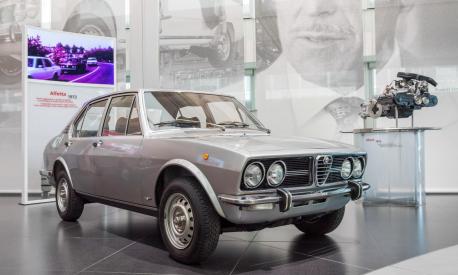 L'Alfa Romeo Alfetta venne presentata il 17 maggio 1972. Museo storico Alfa Romeo