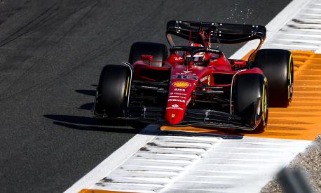 Charles Leclerc in azione in Olanda con la Ferrari. AFP