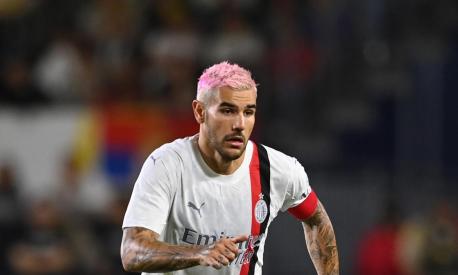 CARSON, CALIFORNIA - JULY 27: Theo Hernandez of AC Milan in action during the Pre-Season Friendly match between Juventus and AC Milan at Dignity Health Sports Park on July 27, 2023 in Carson, California. (Photo by Claudio Villa/AC Milan via Getty Images)
