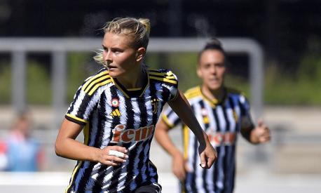 FRANKFURT AM MAIN, GERMANY - SEPTEMBER 06: Amanda Nilden of Juventus during the UEFA Women's Champions League Round 1 match between Juventus and WCF Okzhetpes at Stadion am Brentanobad on September 06, 2023 in Frankfurt am Main, Germany. (Photo by Filippo Alfero - Juventus FC/Juventus FC via Getty Images)