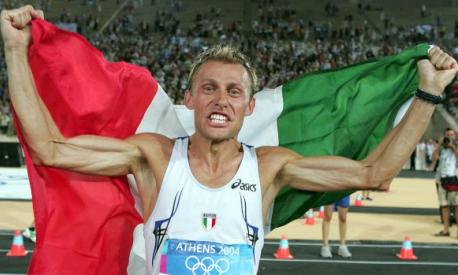 Stefano Baldini, vincitore dell'oro olimpico nella maratona ad Atene 2004