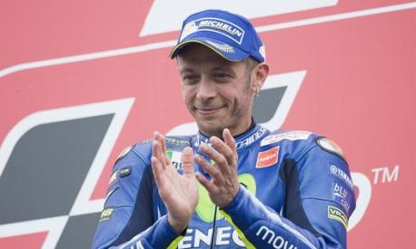 La gioia di Rossi sul gradino più alto del podio olandese. Getty