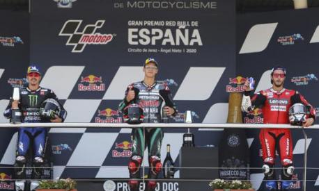 Il podio del GP di Jerez. LaPresse