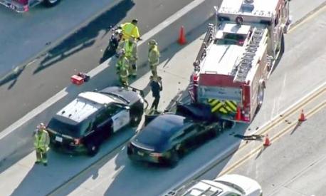 L’incidente di un’auto elettrica in California avvenuto nel 2019. Ap