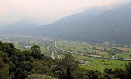 La valle del Fiume Adda in prossimità di Morbegno. Masperi