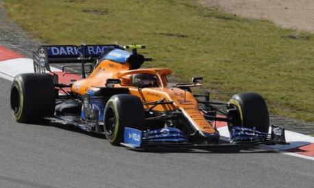 La McLaren di Lando Norris. Ap