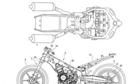 Disegni di brevetto della nuova Suzuki Hayabusa 1.440 (fonte Mcn )