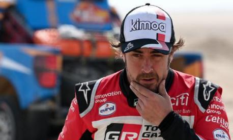 Fernando Alonso, 38 anni, a gennaio durante la sua prima Dakar disputata in Arabia Saudita: ha chiuso 13° AFP
