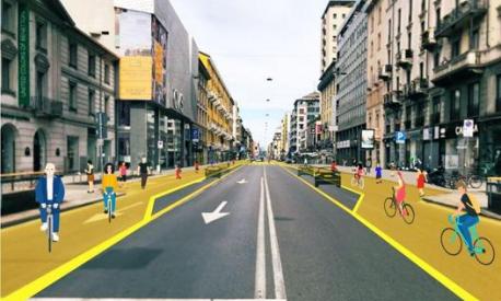 Un’idea di piste ciclabili  a Milano presentata dall’assessorato comunale alla Mobilità. Mianews