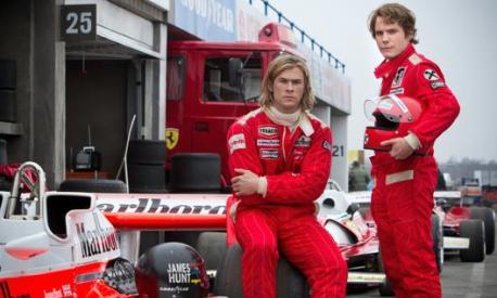 I due protagonisti di “Rush”:  Chris Hemsworth (James Hunt) e Daniel Brühl (Niki Lauda)