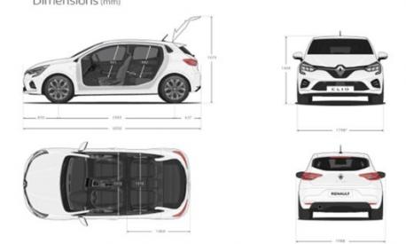 Renault Clio 5 TCe 100 Scheda Tecnica, consumi, dimensioni