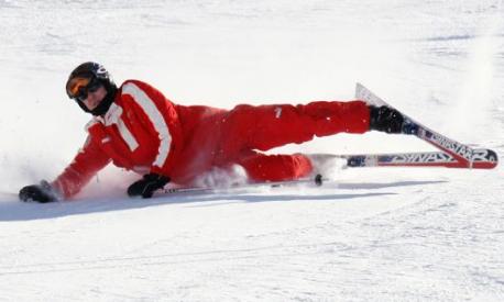 Michael Schumacher sugli sci. Afp