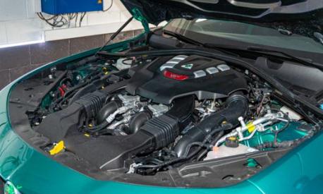 il motore V6 dell'Alfa Romeo Giulia Quadrifoglio