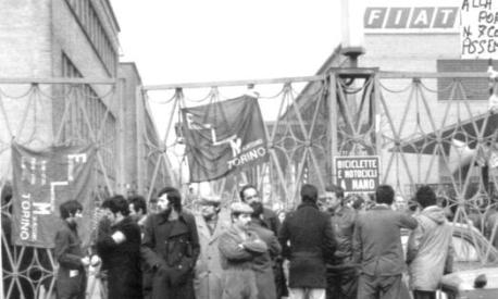 Una protesta a Mirafiori nel 1976. Ap