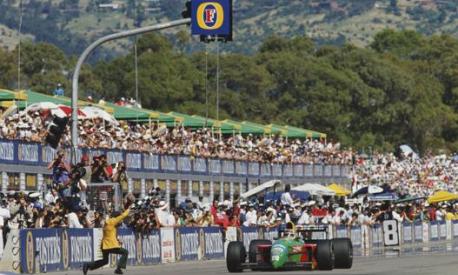 La Benetton di Piquet vince il GP Australia 1990 ad Adelaide. Getty