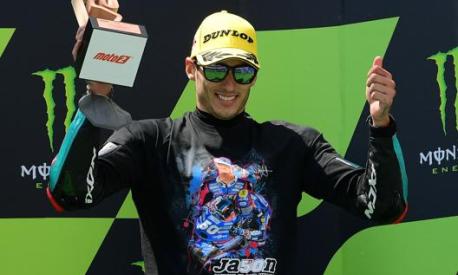 Xavi Vierge sul podio di Montmelò 2021. Afp