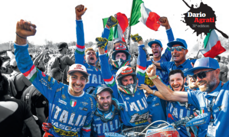 La quarta di copertina con la vittoria dell'Italia alla Sei giorni dell'oltrepò Pavese-Alessandrino