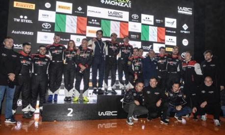 I trofeisti sul podio dell’Aci Rally di Monza 2021