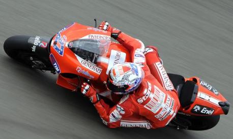 Stoner in MotoGP con la Ducati. Afp