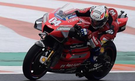 Andrea Dovizioso, 34 anni, in azione con la Ducati: in rosso ha vinto 14 GP. Afp