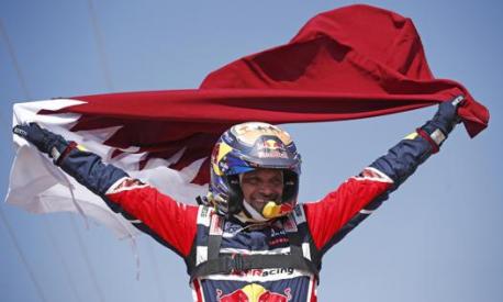 Nasser Al Attiyah  può sorridere: per la quarta volta in carriera conquista la Dakar. Epa