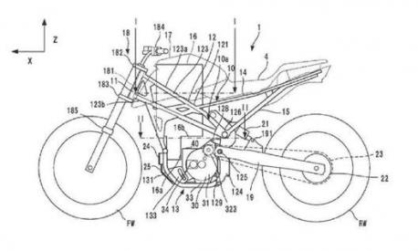 Una bozza della prima moto elettrica di Honda