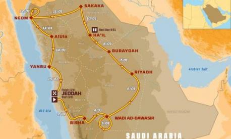 Il percorso della Dakar 2021. Sito ufficiale dakar.com