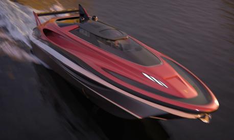 Per il nuovo yacht superlusso Gran Turismo Mediterranea di  Lazzarini Design Studio  il colore prescelto è il rosso