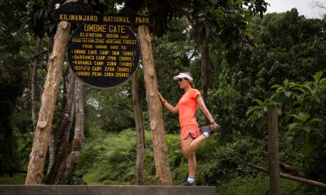 Fernanda Maciel durante la spedizione sul Kilimangjaro