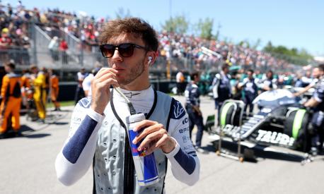 MONTREAL, QUEBEC - JUNE 19: Pierre Gasly of France and Scuderia AlphaTauri prepares to drive on the grid during the F1 Grand Prix of Canada at Circuit Gilles Villeneuve on June 19, 2022 in Montreal, Quebec.   Peter Fox/Getty Images/AFP == FOR NEWSPAPERS, INTERNET, TELCOS & TELEVISION USE ONLY ==
