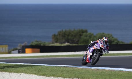 PHILLIP ISLAND, AUSTRALIA - OCTOBER 14: Johann Zarco of France and Pramac Racing heads down a straight during free practice for the MotoGP of Australia at Phillip Island Grand Prix Circuit on October 14, 2022 in Phillip Island, Australia. (Photo by Mirco Lazzari gp/Getty Images)