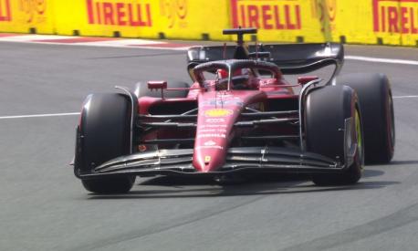 La Ferrari di Leclerc in azione in Messico