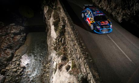 Pierre-Louis Loubet (FRA)  Nicolas  Gilsoul (BEL)  M-Sport Ford WRT  is seen on the roadsection prior to special stage nr. 1 during the  World Rally Championship Monte-Carlo in Monte-Carlo, Monaco on 19,January // Jaanus Ree / Red Bull Content Pool // SI202301190579 // Usage for editorial use only //