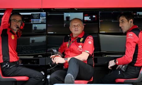 Fredéric Vasseur al muretto della Ferrari. AFP