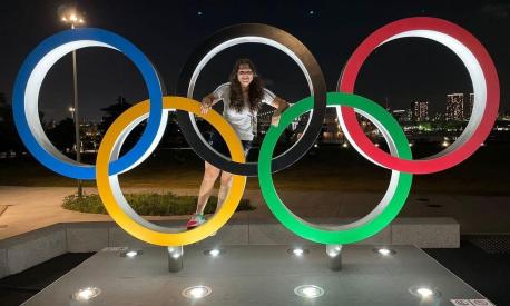 Sara Fantini immortalata con durante la sua esperienza alle Olimpiadi