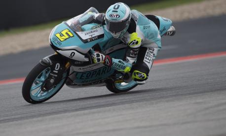 AUSTIN, TEXAS - APRIL 15: Jaime Masia of Spain and Leopard Racing rounds the bend during the MotoGP Of The Americas - Qualifying on April 15, 2023 in Austin, Texas.   Mirco Lazzari gp/Getty Images/AFP (Photo by Mirco Lazzari gp / GETTY IMAGES NORTH AMERICA / Getty Images via AFP)