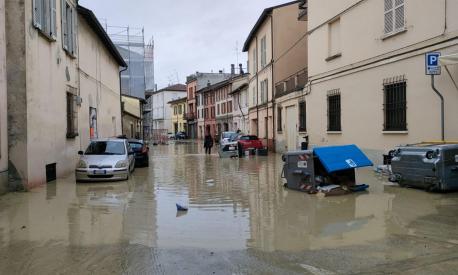 Flooded areas in Faenza, one of the cities most affected by the flood after the flooding of the Lamone river, in Faenza, Italy, 17 May 2023. A fresh wave of torrential rain is battering Italy, especially the northeastern region of Emilia-Romagna and other parts of the Adriatic coast. ANSA/ TOMMASO ROMANIN