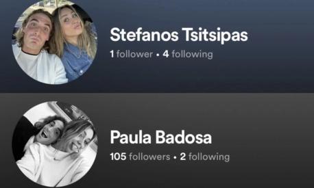 Stefanos Tsitsipas e Paula Badosa su Spotify