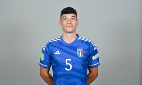 ST PAUL'S BAY, MALTA - JULY 1: Lorenzo Dellavalle stands for a portrait during an Italy squad portrait session at the UEFA European Under-19 Championship Finals 2022/23 in the Hotel AX Odycy on July 1, 2023 in St Paul's Bay, Malta. (Photo by Seb Daly -  Sportsfile/UEFA via Getty Images)