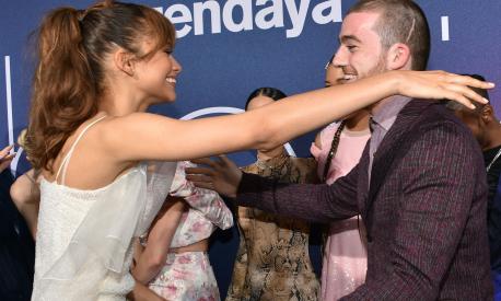 (FILES) US actors Angus Cloud and Zendaya attend the Los Angeles premiere of the new HBO series Euphoria at the Cinerama Dome Theatre in Hollywood, California, on June 4, 2019. Cloud, who is best known for his role on Euphoria, has died at the age of 25, according to US media reports. (Photo by Chris Delmas / AFP)