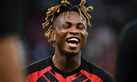 MILAN, ITALY - AUGUST 26: Samuel Chukwueze of AC Milan reacts during the Italian Serie A football match between AC Milan and Torino FC at San Siro Stadium in Milan, Italy on August 26, 2023. (Photo by Piero Cruciatti/Anadolu Agency via Getty Images)