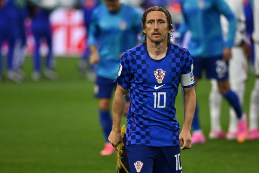 Croatia's midfielder #10 Luka Modric walks on the pitch prior to the  2026 World Cup Group L football match between England and Croatia at the Dallas Stadium in Arlington on June 17, 2026.  (Photo by Paul ELLIS / AFP)