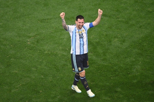 Argentina's Lionel Messi celebrates scoring his side's 2nd goal during the World Cup Group J soccer match between Argentina and Austria in Arlington, Texas, near Dallas, Monday, June 22, 2026. (AP Photo/Jessica Tobias)      Associate Press/ LaPresse Only Italy and Spain