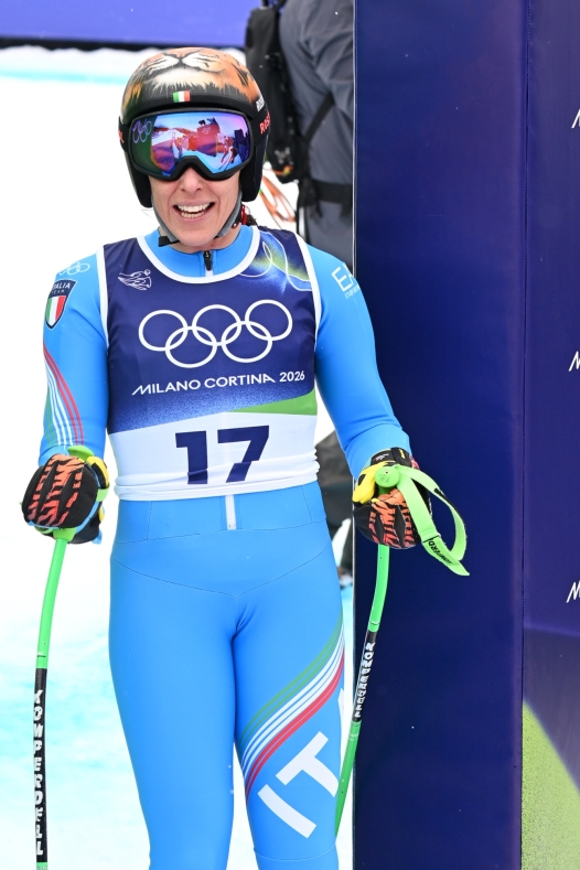 CORTINA, OLIMPIADI, ULTIMA PROVA DISCESA LIBERA FEMMINILE, NELLA FOTO FEDERICA BRIGNONE Per la presente foto non è stata rilasciata liberatoria. Ai sensi di legge e come già accettato in fase di registrazione sul sito, chi pubblica la foto è tenuto a pixelare tutto ciò che violi il Diritto alla Privacy di soggetti terzi (volti, targhe ecc.).
