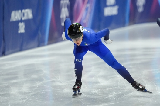 Gold Medalist Arianna Fontana competing Olympic Short Track Speed Skating Mixed Team Relay for the Milano Cortina 2026 Winter Olympics, in Milan (Italy) February 10, 2026 (Photo Claudio Furlan/LaPresse)
