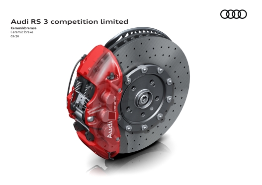  the ceramic brake with 380 mm discs and red calipers